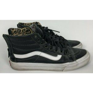 Vans High Top Sk8 Hi Black Animal Print Skateboard